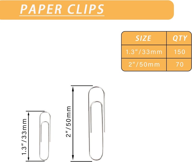 Aksiko 220pcs Silver Paper Clips, Medium and Jumbo Size (1.3 inch & 2 inch) Office Paperclips - with Storage Box in Each Size for Easy Storage - Image 2